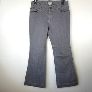 J.Jill Womens Jeans Gray Flare Leg Stretch Minimalist Wide Leg Midrise Size 4